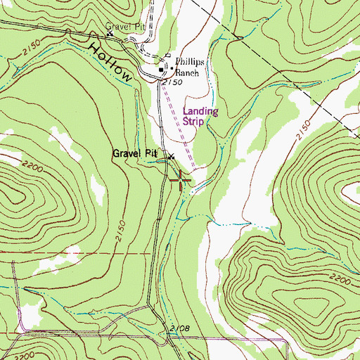 Topographic Map of West Dragoo Hollow, TX