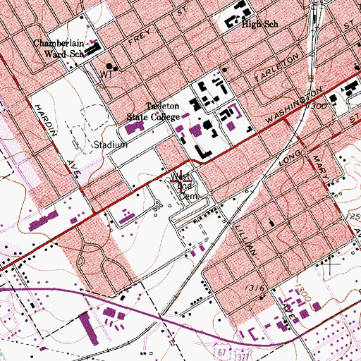 Topographic Map of West End Cemetery, TX