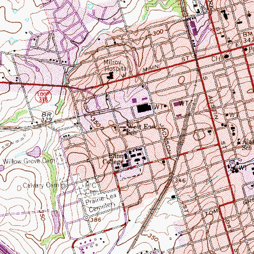 Topographic Map of West End School, TX