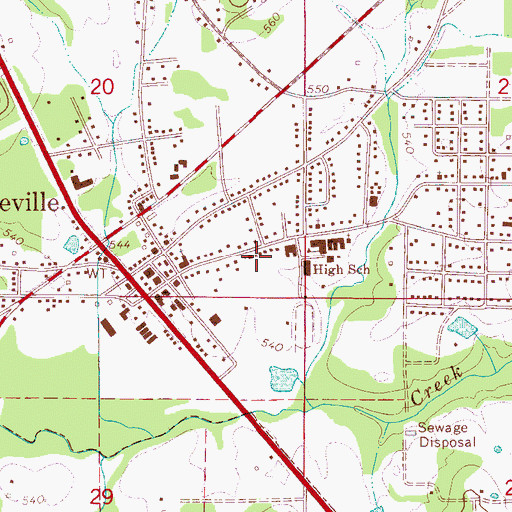 Topographic Map of Trinity Evangelical Lutheran Church, AL