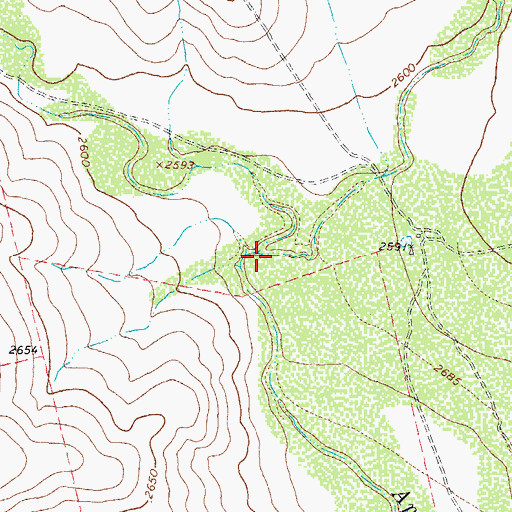 Topographic Map of West Fork Apple Creek, TX