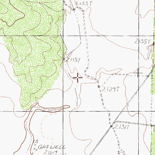 Topographic Map of West Fork Chalk Creek, TX