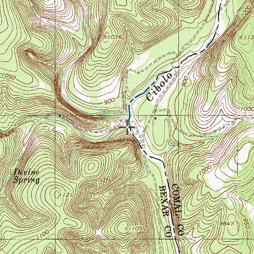 Topographic Map of West Fork Cibolo Creek, TX