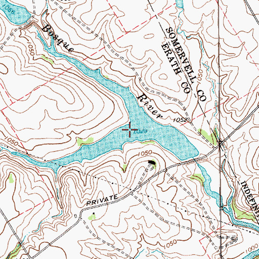 Topographic Map of West Fork East Bosque River, TX