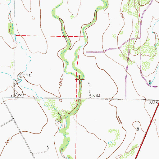 Topographic Map of West Fork Spring Creek, TX