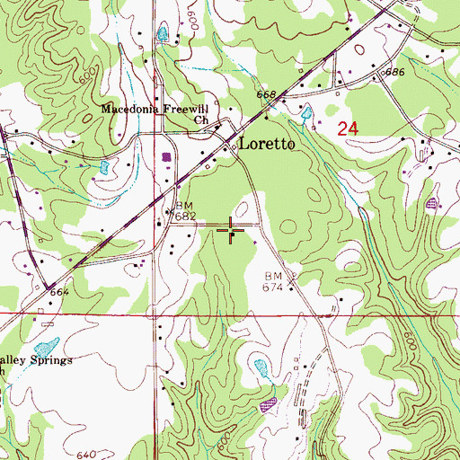 Topographic Map of Valley Grove Church of Christ, AL