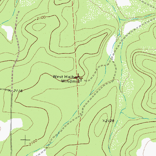 Topographic Map of West Halbert Windmill, TX