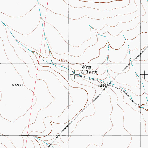Topographic Map of West L Tank, TX