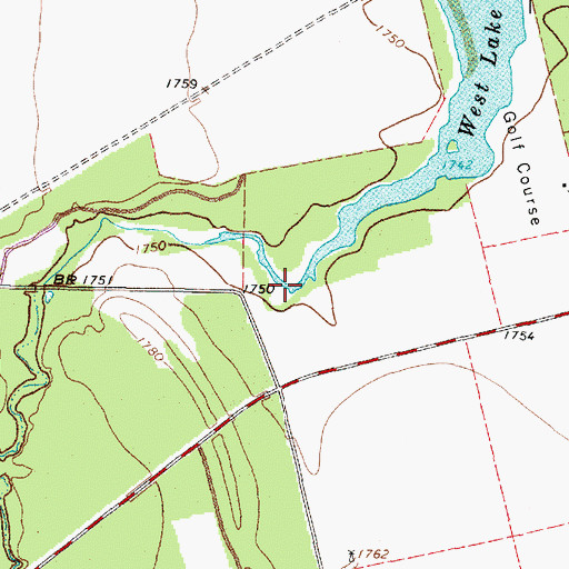 Topographic Map of West Lake, TX