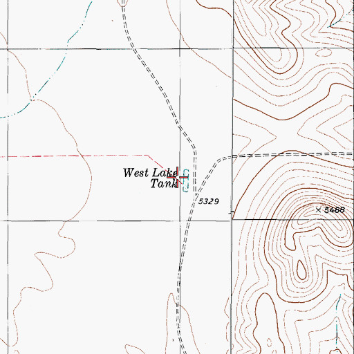 Topographic Map of West Lake Tank, TX