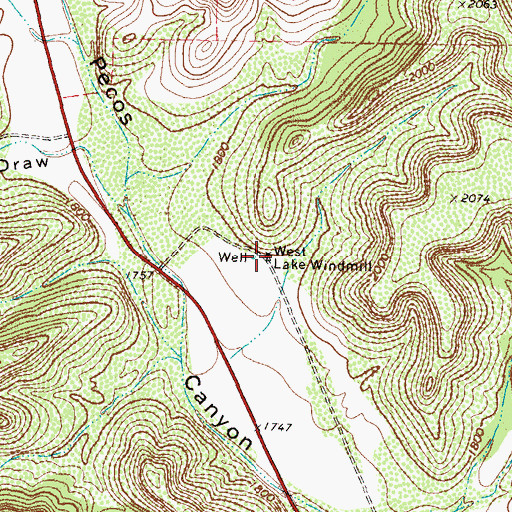 Topographic Map of West Lake Windmill, TX