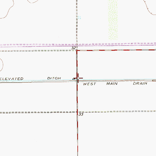 Topographic Map of West Main Drain, TX