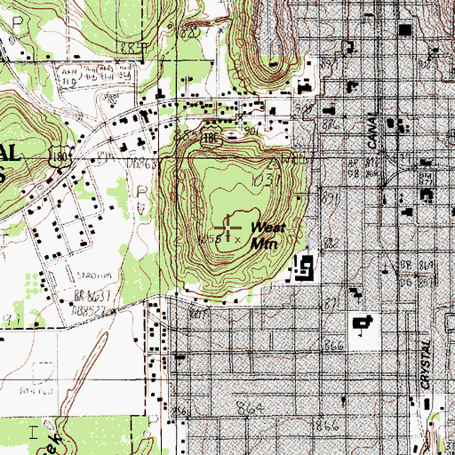 Topographic Map of West Mountain, TX