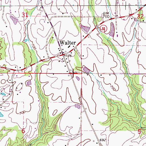 Topographic Map of Walter Missionary Baptist Church, AL