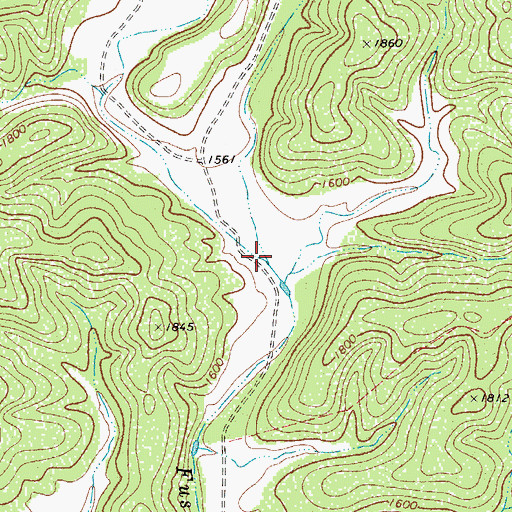 Topographic Map of West Prong Flush Creek, TX