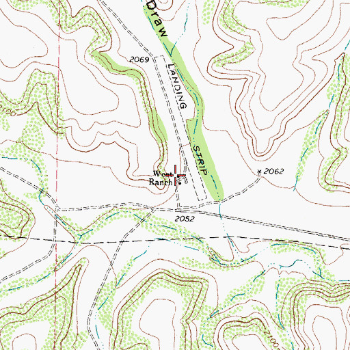 Topographic Map of West Ranch, TX