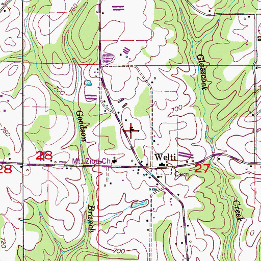 Topographic Map of Welti Junior High School, AL