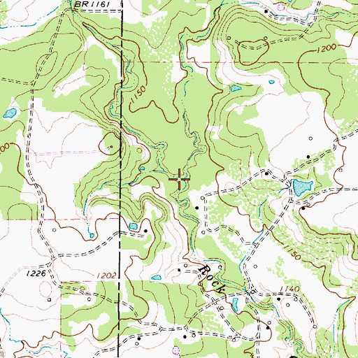 Topographic Map of West Rock Creek, TX