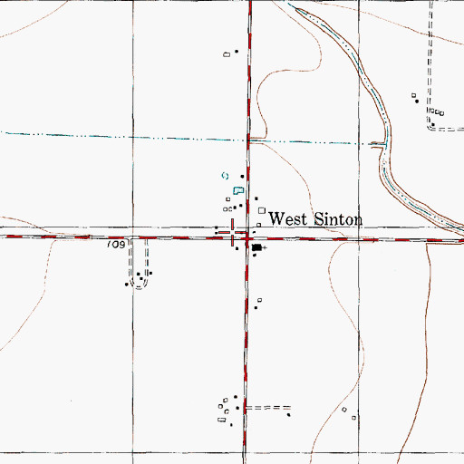 Topographic Map of West Sinton, TX