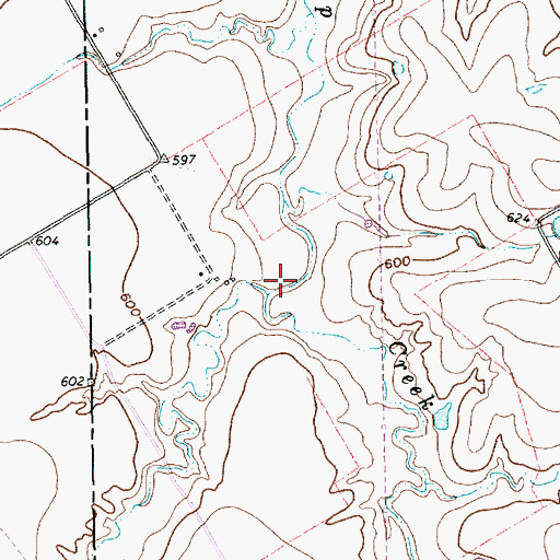 Topographic Map of West Soap Creek, TX