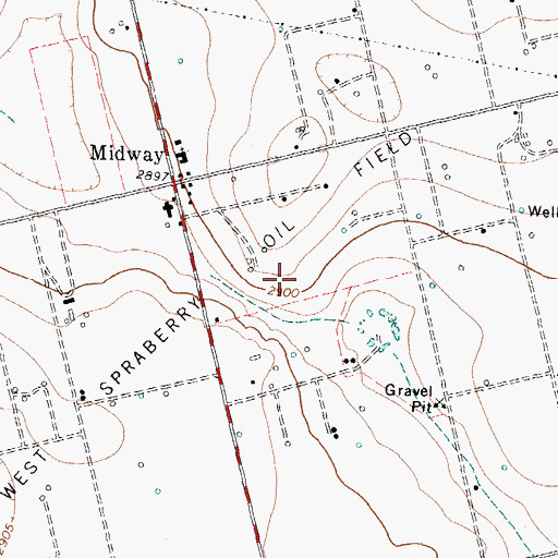 Topographic Map of West Spraberry Oil Field, TX