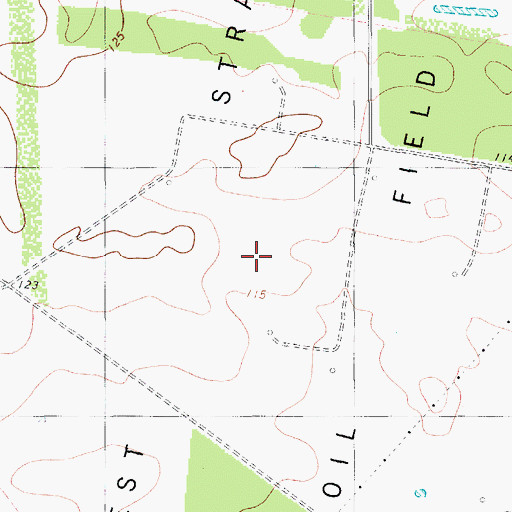 Topographic Map of West Stratton Oil Field, TX