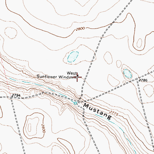 Topographic Map of West Sunflower Windmill, TX