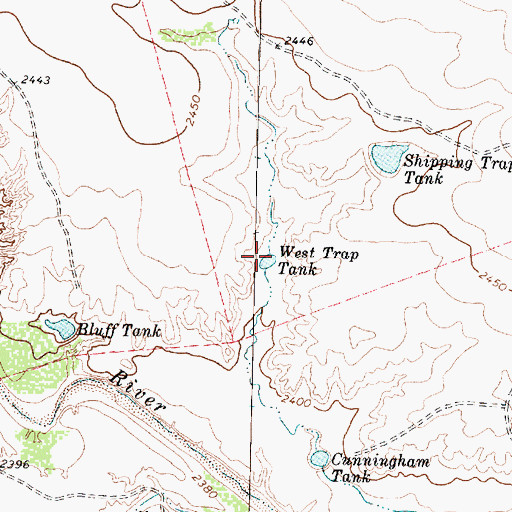 Topographic Map of West Trap Tank, TX