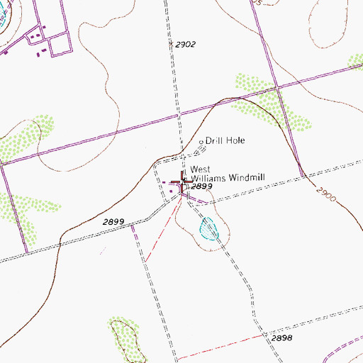 Topographic Map of West Williams Windmill, TX
