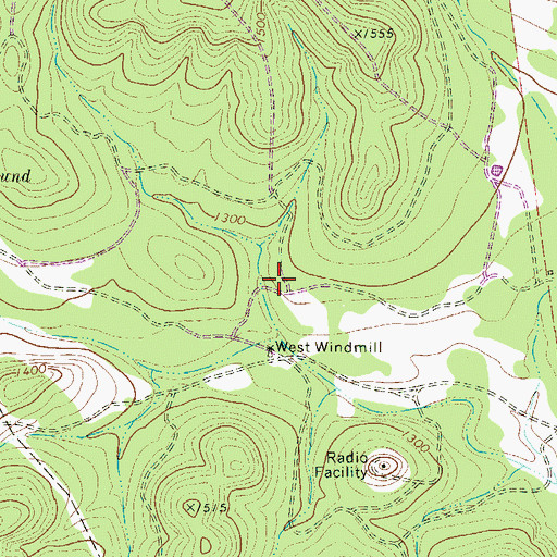 Topographic Map of West Windmill, TX