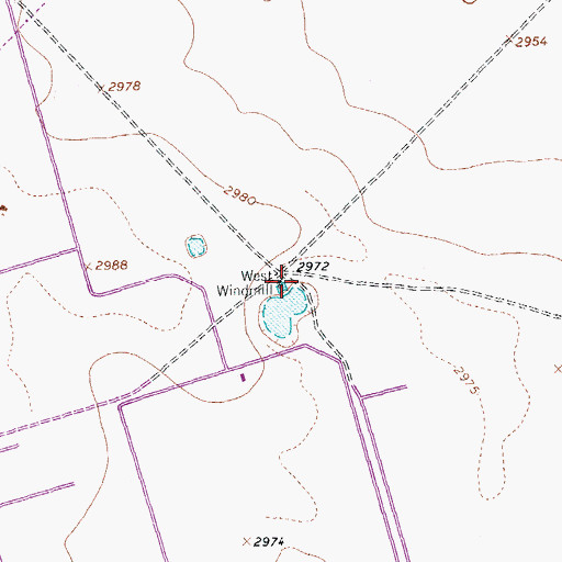 Topographic Map of West Windmill, TX