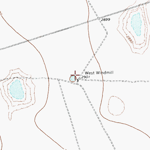 Topographic Map of West Windmill, TX