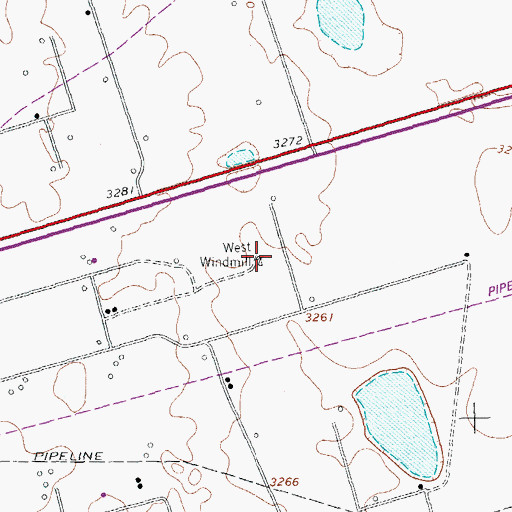 Topographic Map of West Windmill, TX