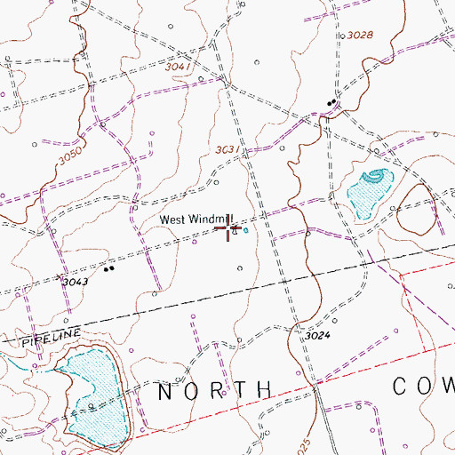 Topographic Map of West Windmill, TX