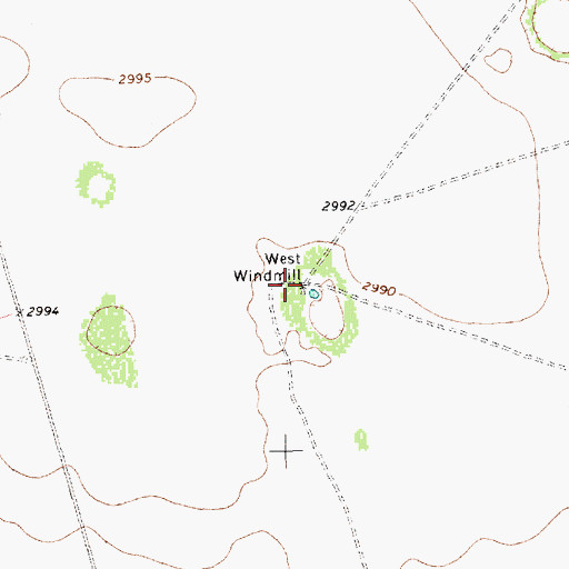 Topographic Map of West Windmill, TX