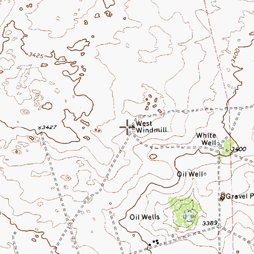 Topographic Map of West Windmill, TX