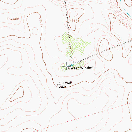 Topographic Map of West Windmill, TX