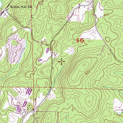 Topographic Map of Brushy Creek (historical), AL