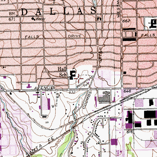 Topographic Map of Westmoreland Park, TX