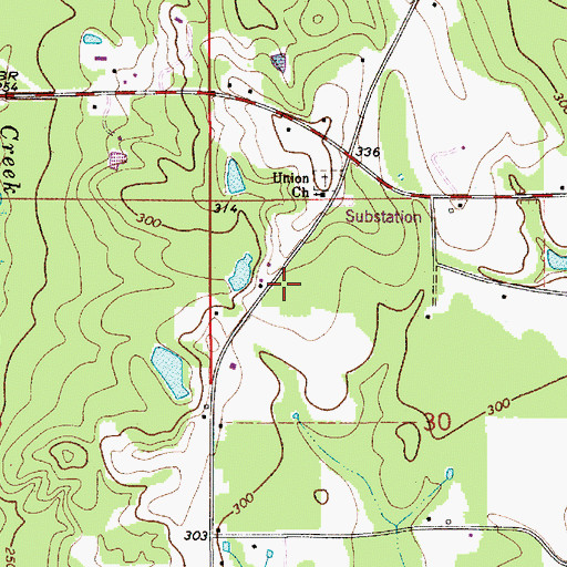 Topographic Map of Bethel Church, AL