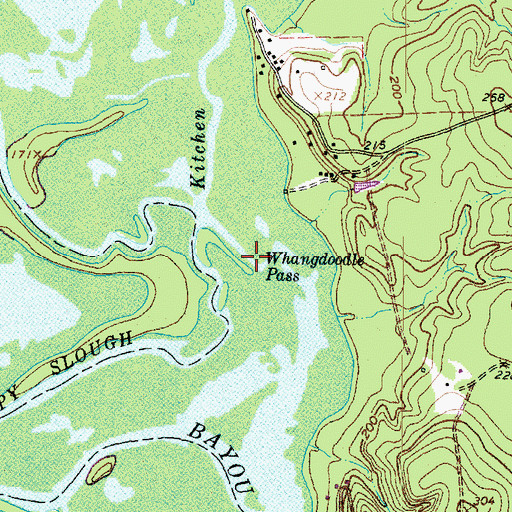 Topographic Map of Whangdoodle Pass, TX