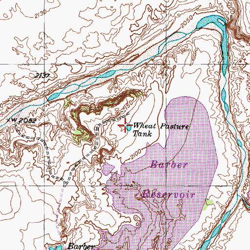 Topographic Map of Wheat Pasture Tank, TX