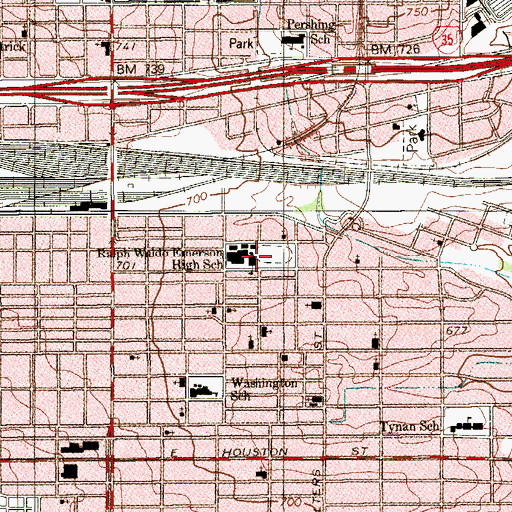 Topographic Map of Wheatley High School, TX