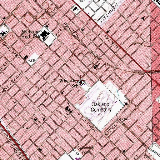 Topographic Map of Wheatley School, TX