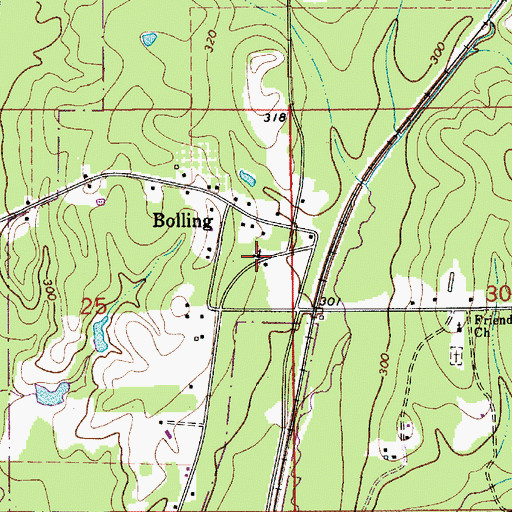 Topographic Map of Boiling Church, AL