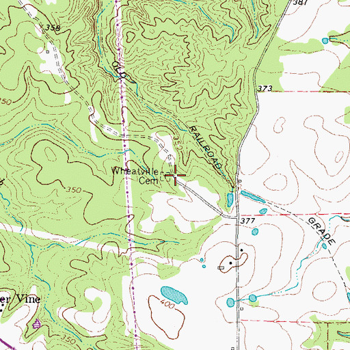 Topographic Map of Wheatville Cemetery, TX