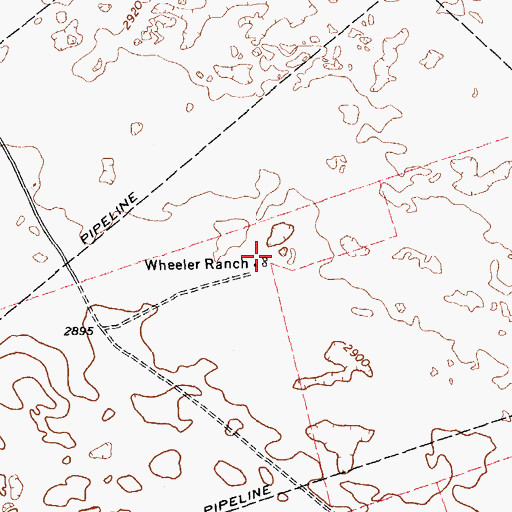 Topographic Map of Wheeler Ranch, TX