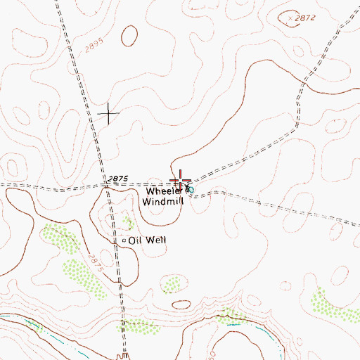 Topographic Map of Wheeler Windmill, TX