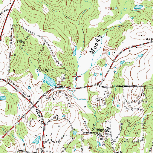 Topographic Map of Whetstone Branch, TX