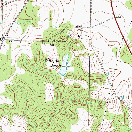 Topographic Map of Whipple Pond, TX